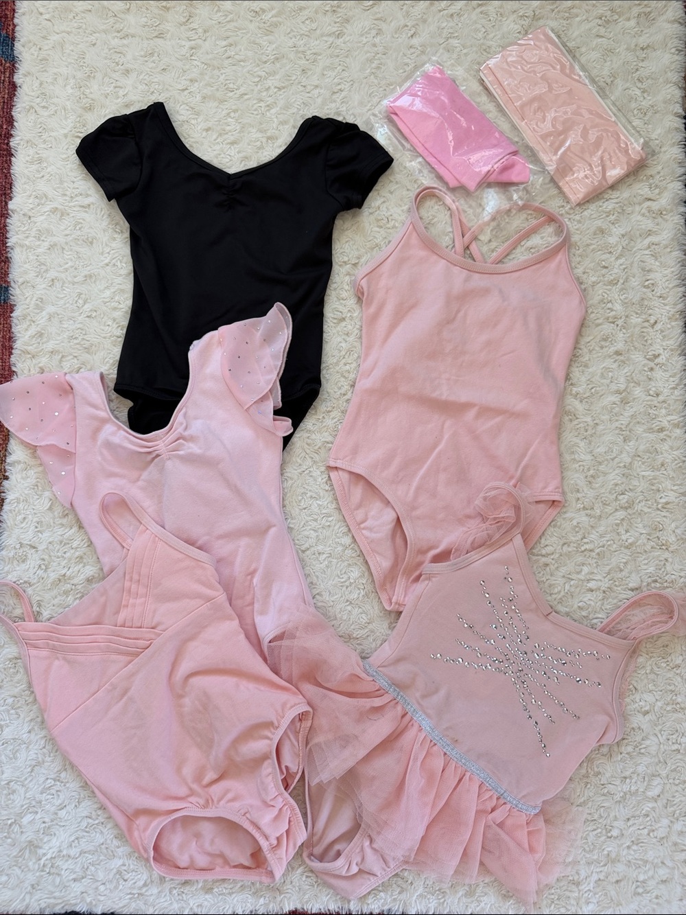Girls Leotard Set size 4/5 Pink & Black Dance